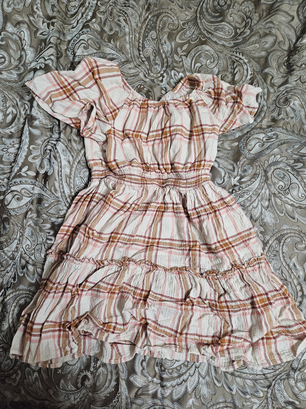Girls Plaid Ruffle Dress